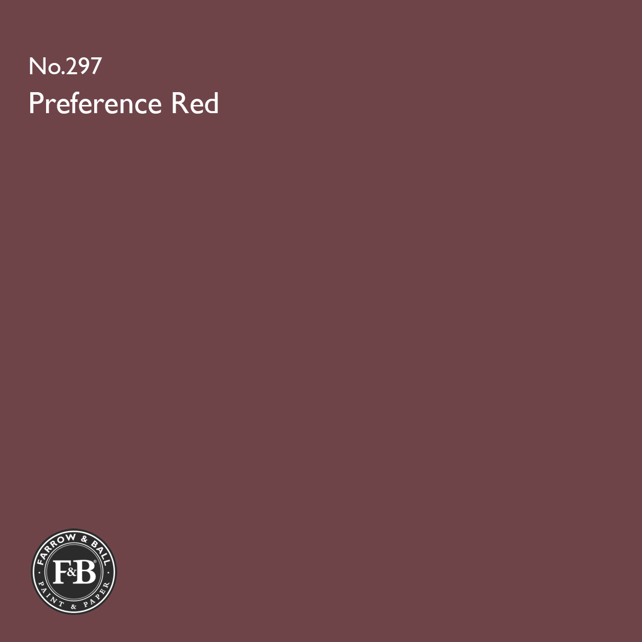 Farrow & Ball Preference Red® No.297 paint colour swatch