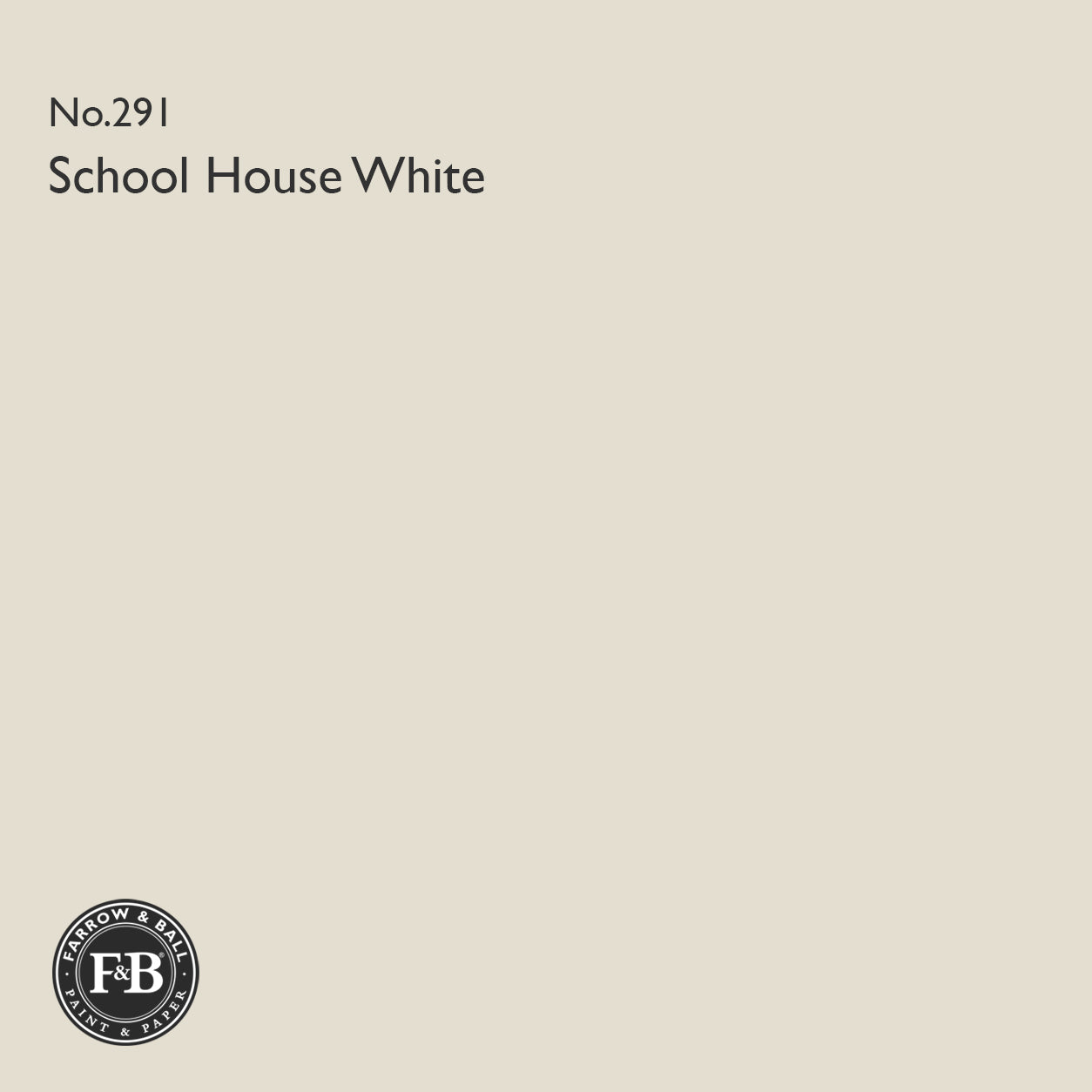 Farrow & Ball School House White No.291 paint colour swatch
