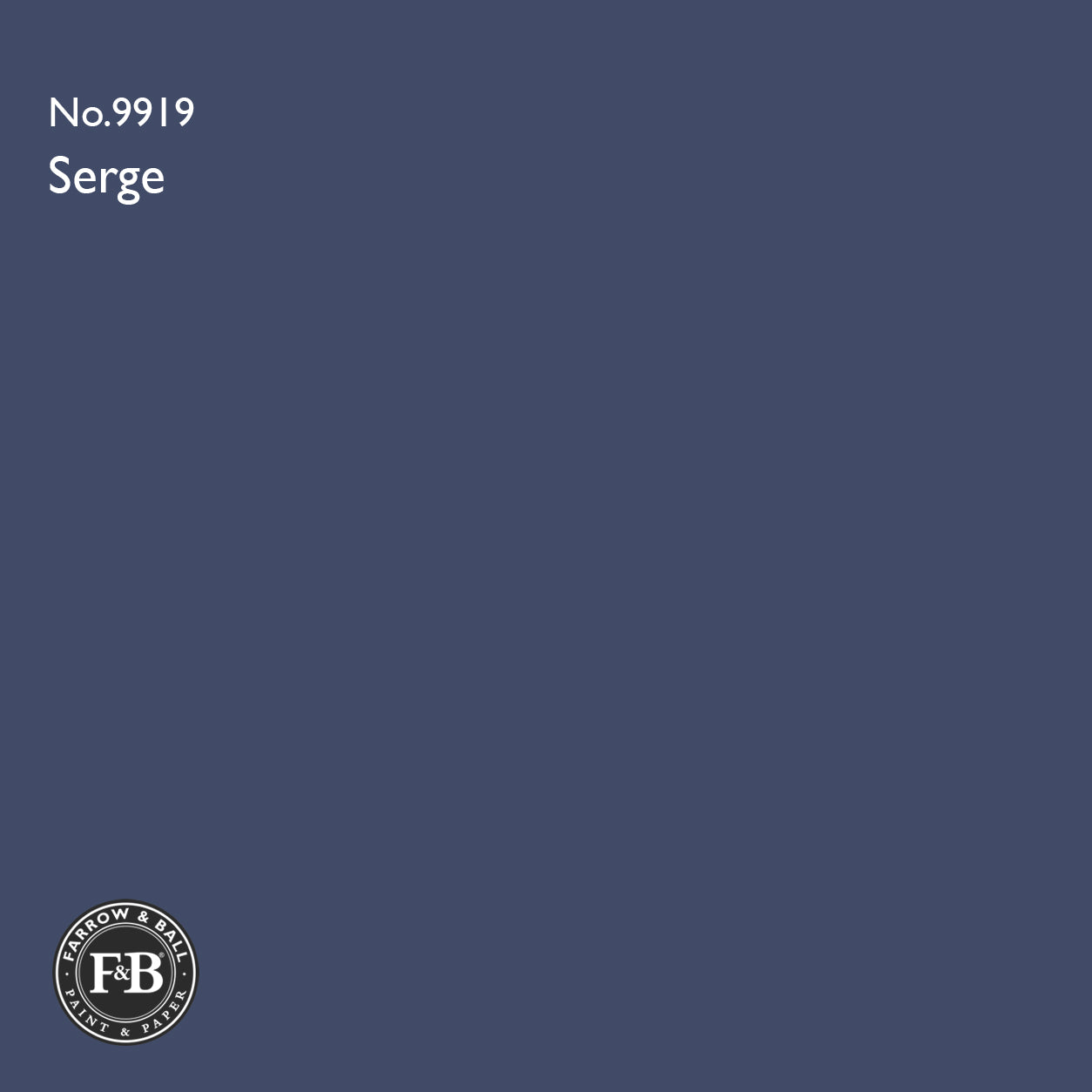 Farrow & Ball Powder Serge No.9919 Estate Emulsion paint colour sample