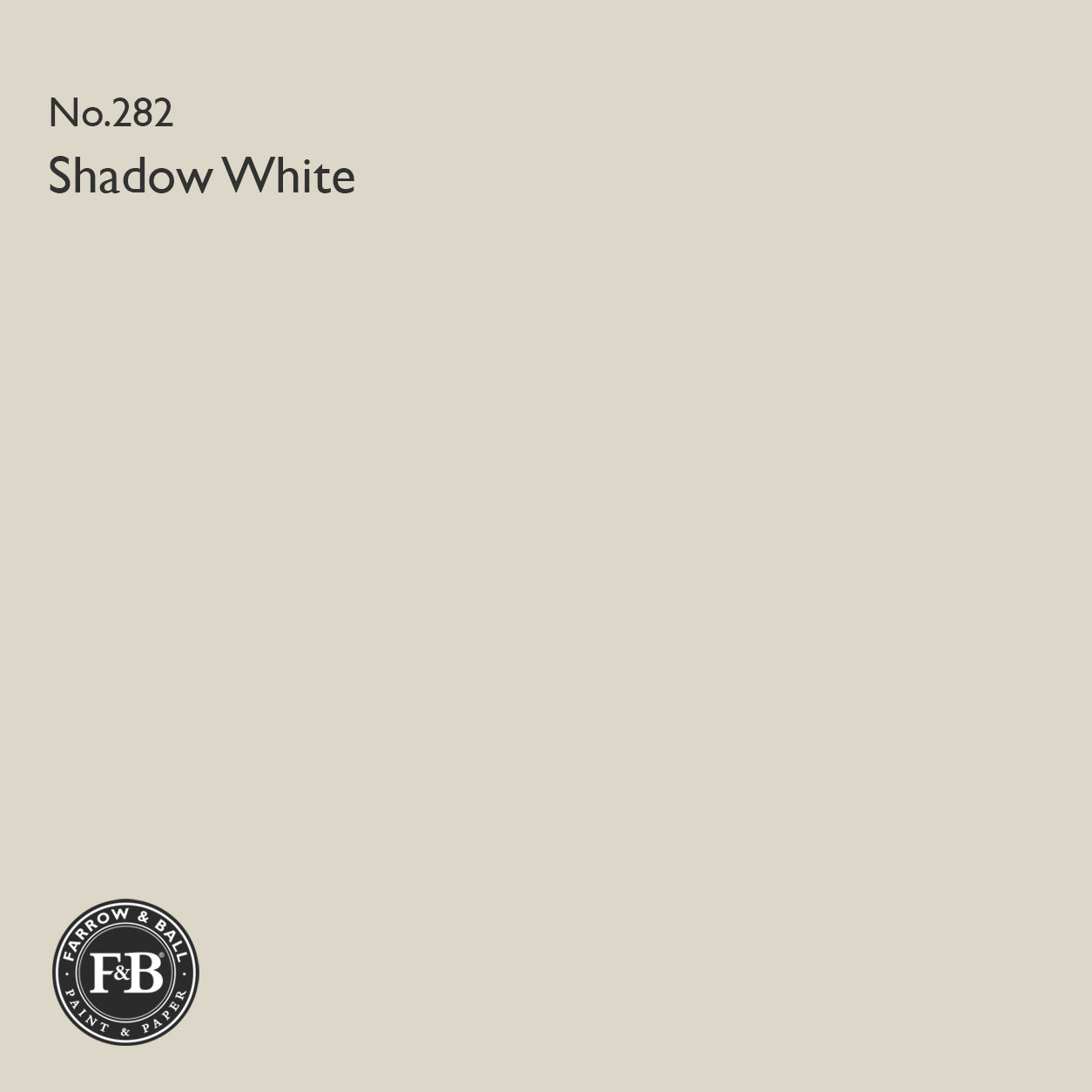 Farrow & Ball Shadow White No.282 paint colour swatch