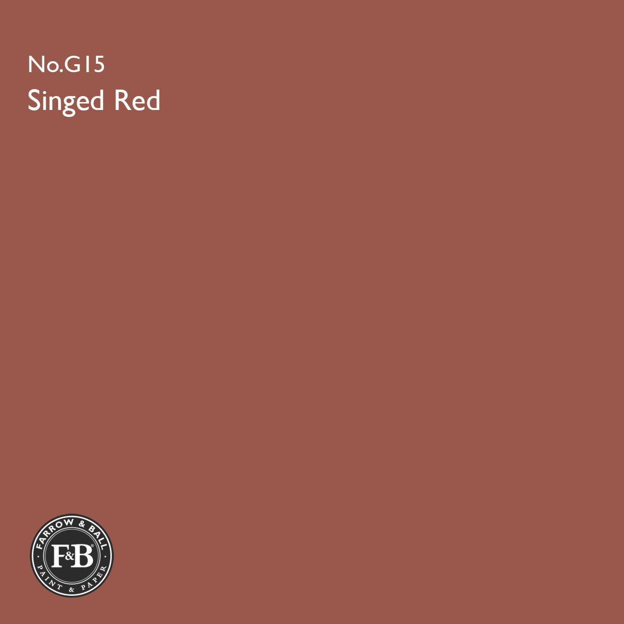 Farrow & Ball Singed Red No.G15 Estate Emulsion paint colour sample