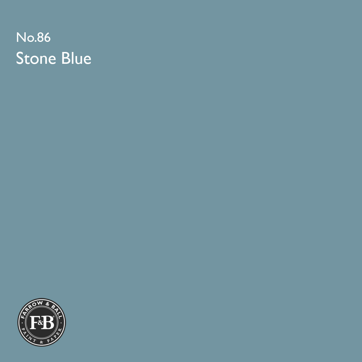 Farrow & Ball Stone Blue No.86 paint colour swatch
