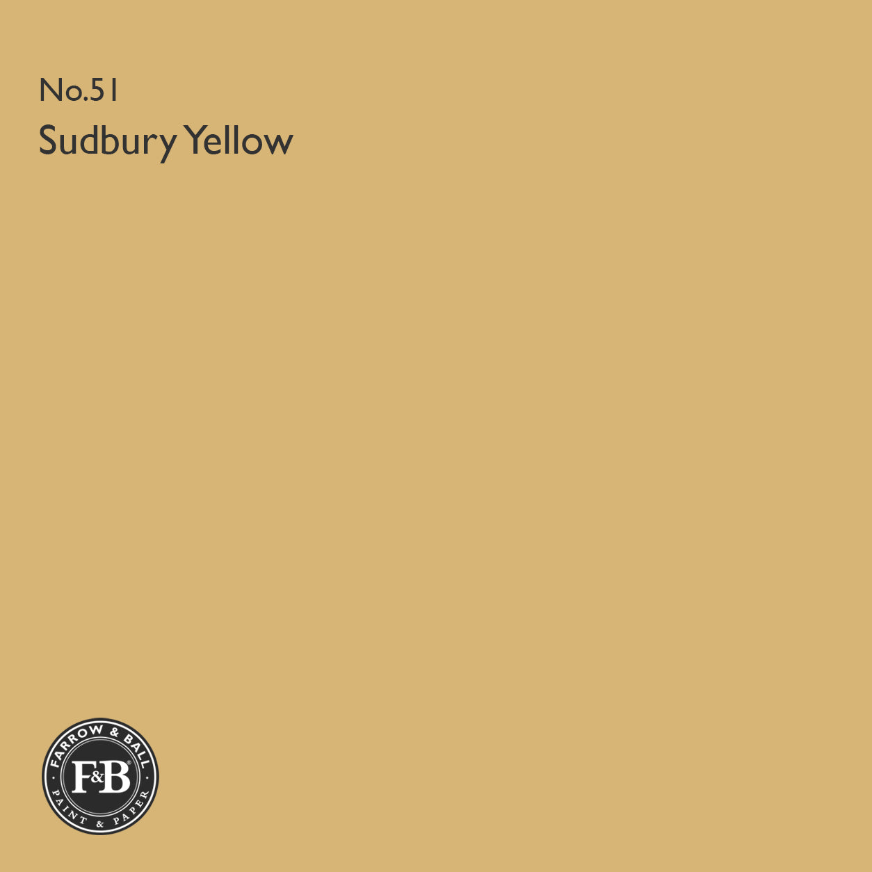 Farrow & Ball Sudbury Yellow No.51 paint colour swatch