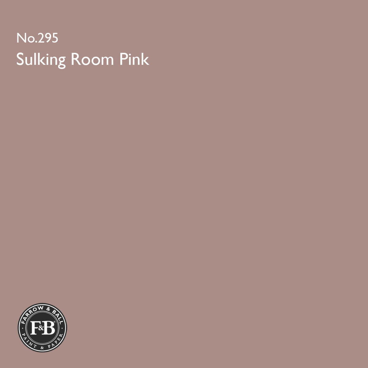 Farrow & Ball Sulking Room Pink No.295 paint colour swatch