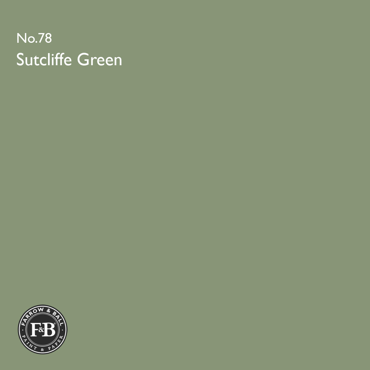 Farrow & Ball Sutcliffe Green No.78Estate Emulsion paint colour sample
