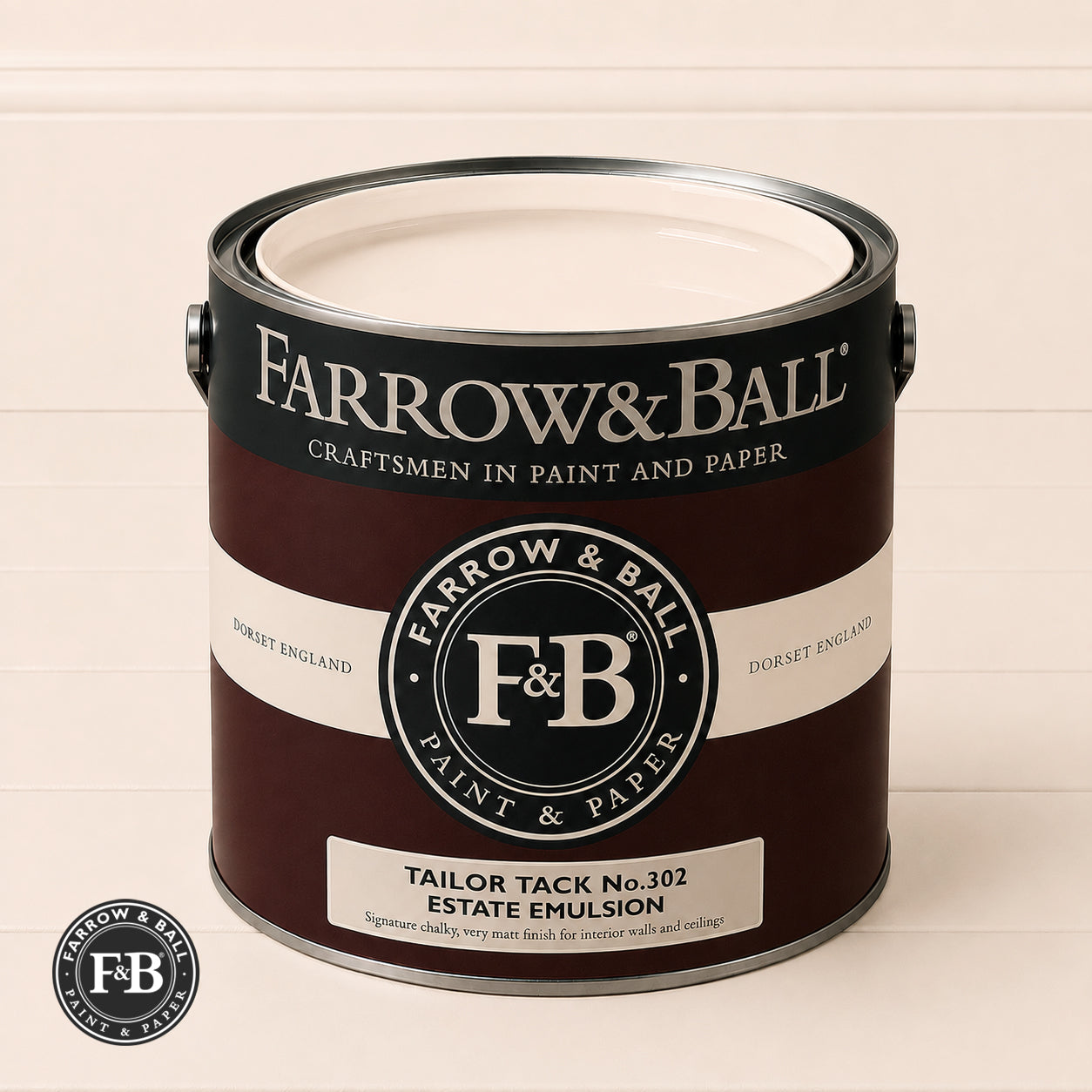 Farrow & Ball Tailor Tack No.302 paint colour in open paint tin