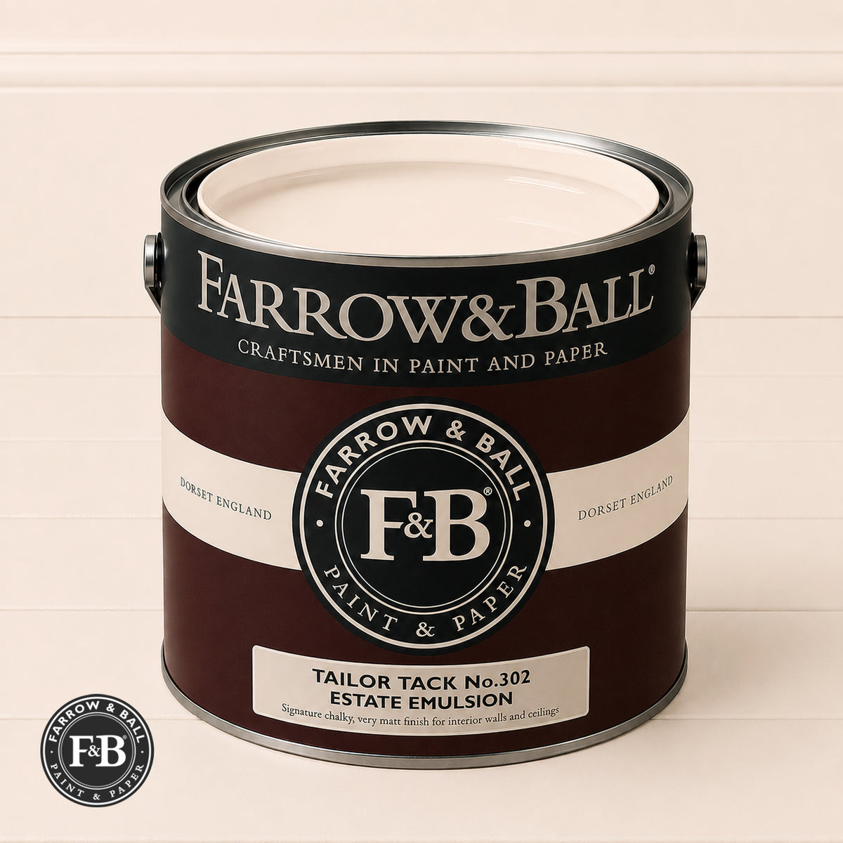 Farrow & Ball Tailor Tack No.302 paint colour in open paint tin