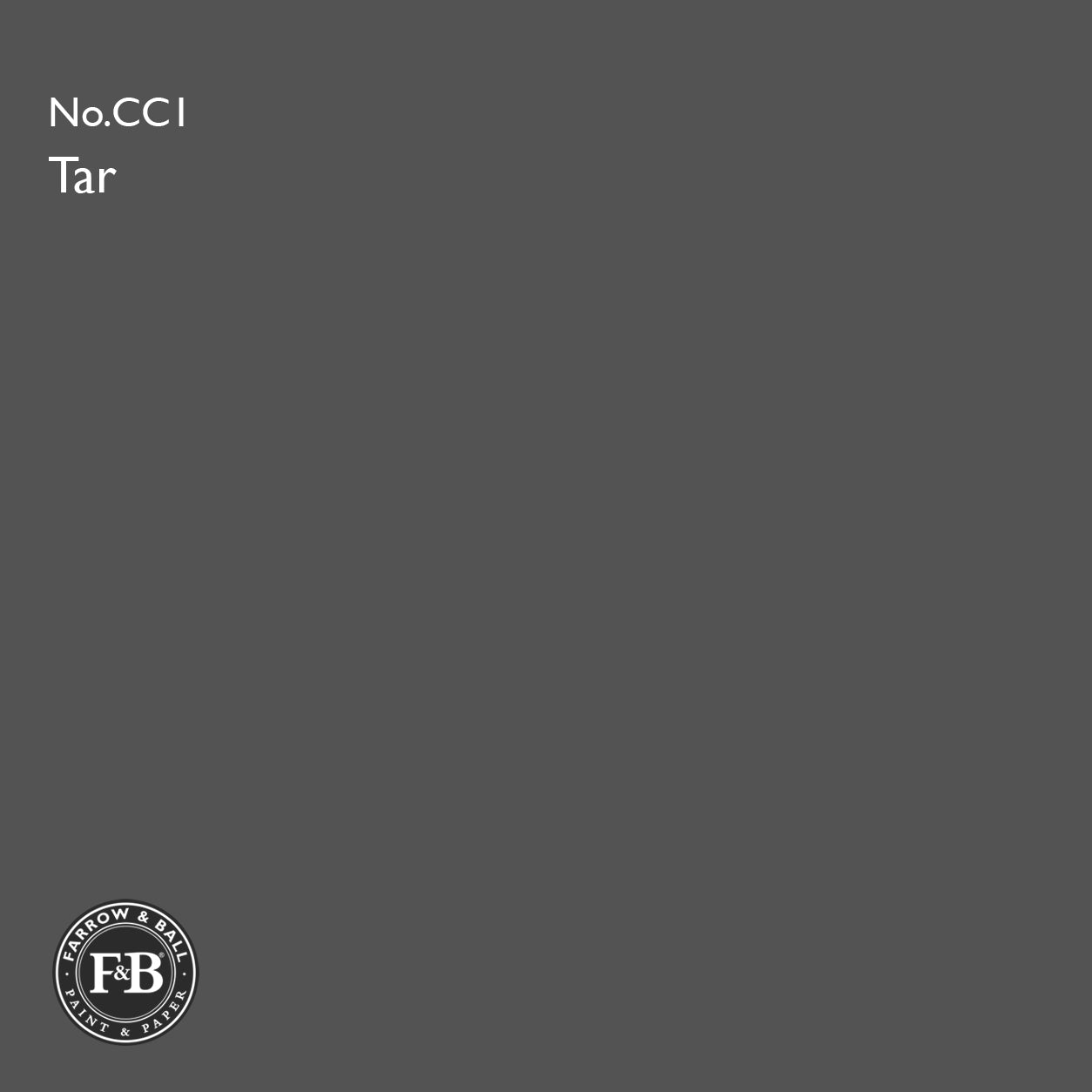 Farrow & Ball Tar No.CC1 Estate Emulsion paint colour sample