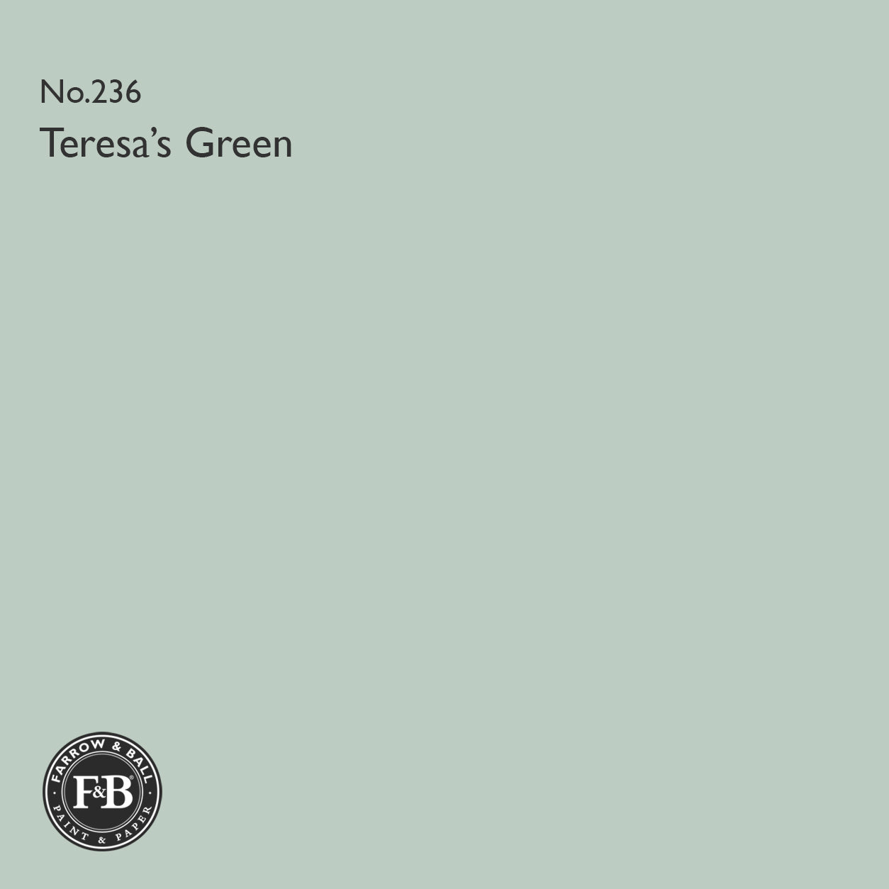 Farrow & Ball Teresa's Green No.236 paint colour swatch