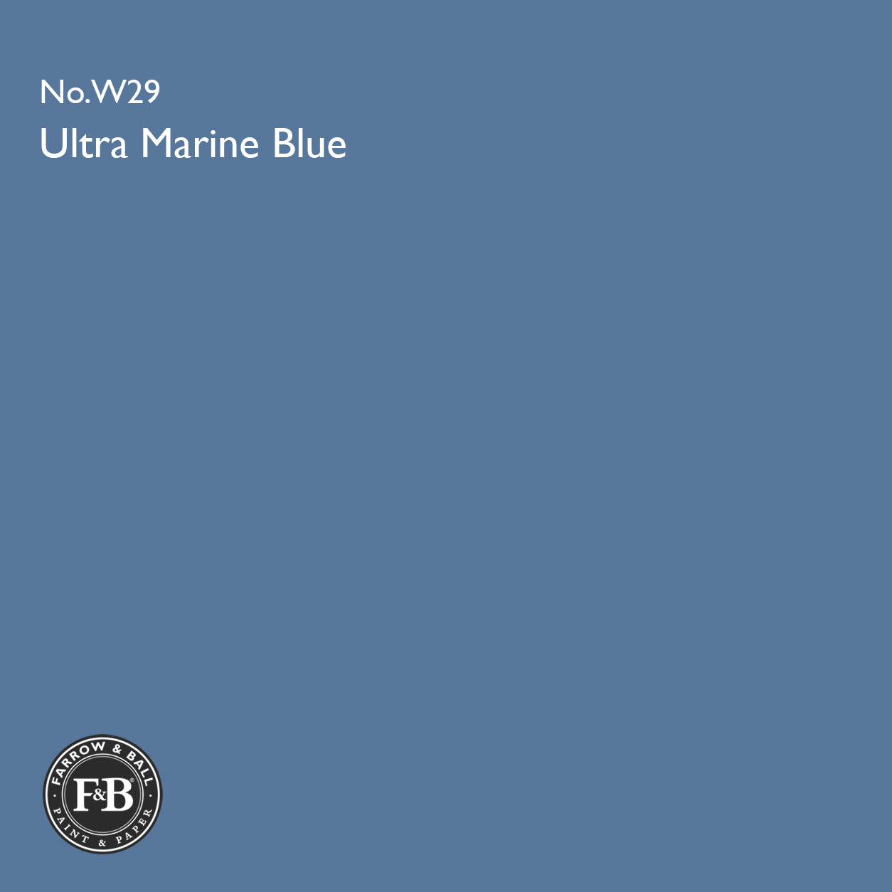 Farrow & Ball Ultra Marine Blue No.W3 Estate Emulsion paint colour sample