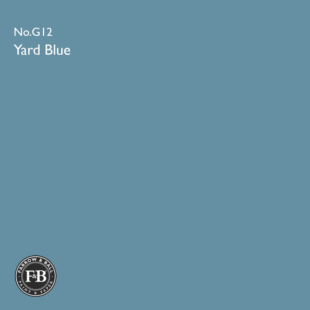 Farrow & Ball Yard Blue No.G12 Estate Emulsion paint colour sample