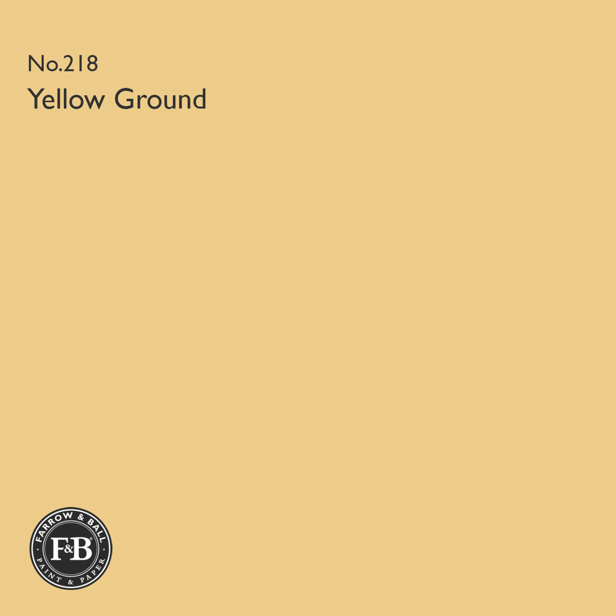Farrow & Ball Yellow Ground No.218 paint colour swatch