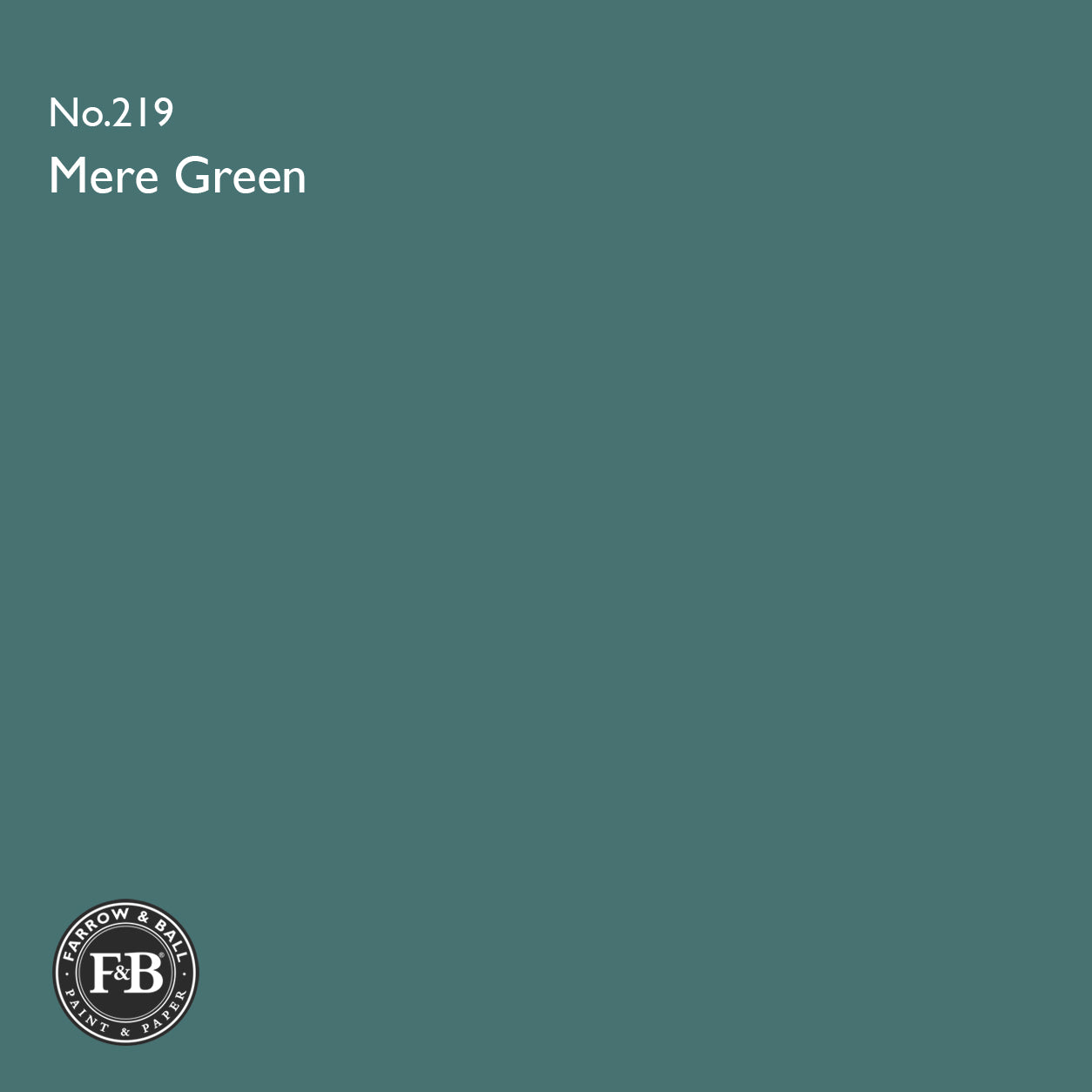 Farrow & Ball Mere Green No.219 Estate Emulsion paint colour sample