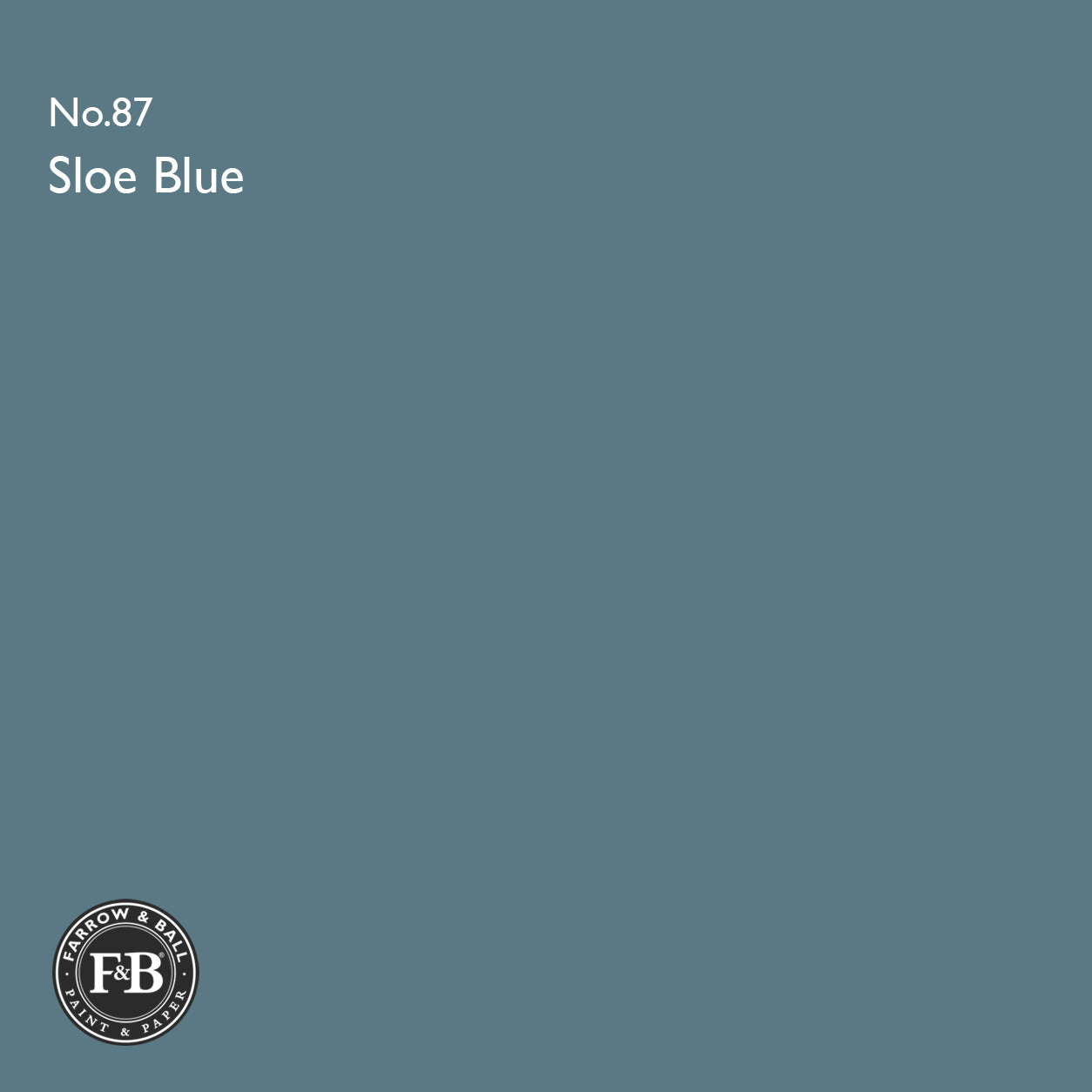 Farrow & Ball Sloe Blue No.87 Estate Emulsion paint colour sample